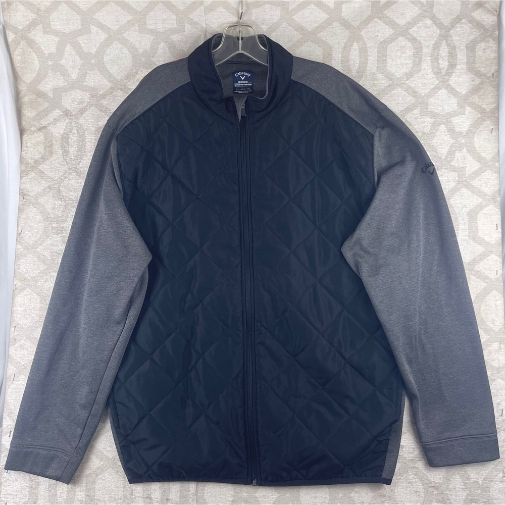 Callaway Weather Series Mens XXL Quilted Golf Jacket Black Grey‎ BW1093